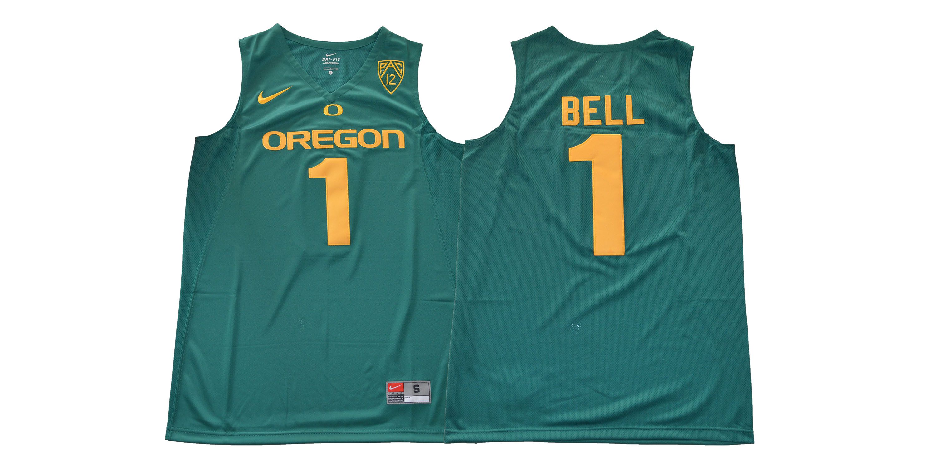 Men Oregon Ducks #1 Bell Green NCAA Jerseys1